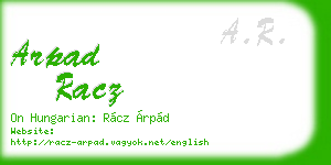 arpad racz business card